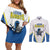 Custom West Knights of Yorkshire Couples Matching Off Shoulder Short Dress and Long Sleeve Button Shirt Skate Hard Hit Harder White Version - Wonder Print Shop