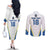 Custom West Knights of Yorkshire Couples Matching Off The Shoulder Long Sleeve Dress and Long Sleeve Button Shirt Skate Hard Hit Harder White Version - Wonder Print Shop