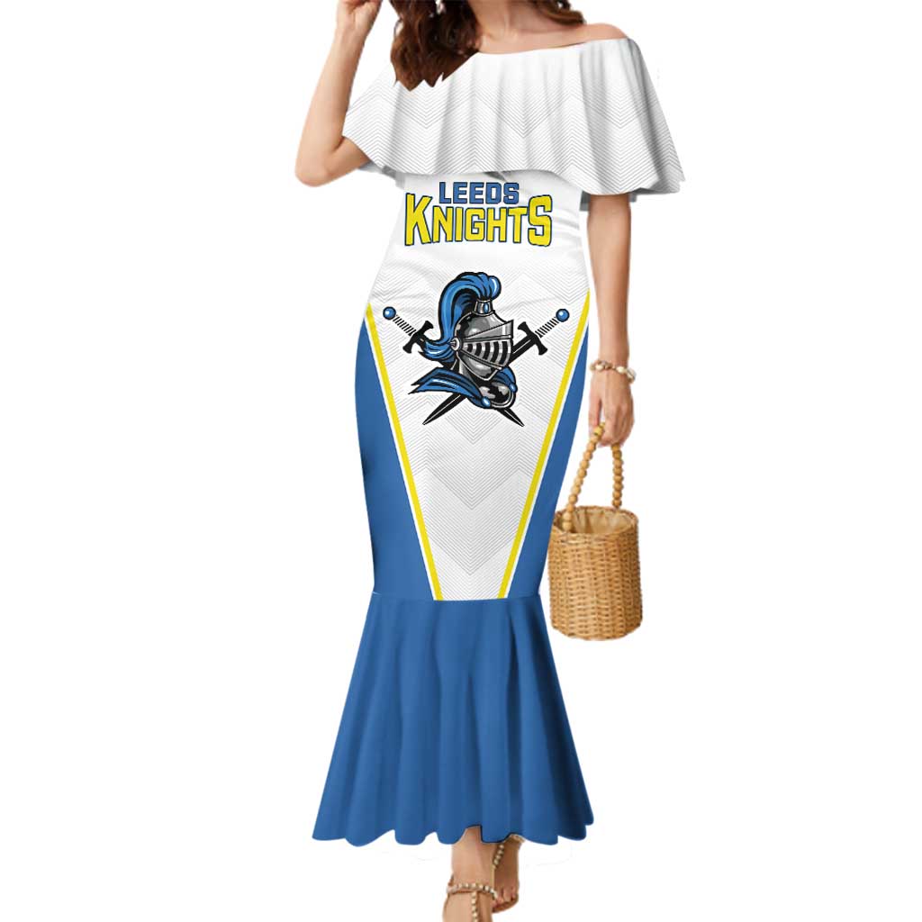 Custom West Knights of Yorkshire Family Matching Mermaid Dress and Hawaiian Shirt Skate Hard Hit Harder White Version - Wonder Print Shop