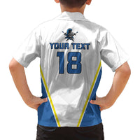 Custom West Knights of Yorkshire Family Matching Off The Shoulder Long Sleeve Dress and Hawaiian Shirt Skate Hard Hit Harder White Version - Wonder Print Shop