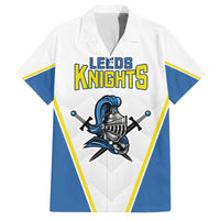 Custom West Knights of Yorkshire Family Matching Off The Shoulder Long Sleeve Dress and Hawaiian Shirt Skate Hard Hit Harder White Version - Wonder Print Shop