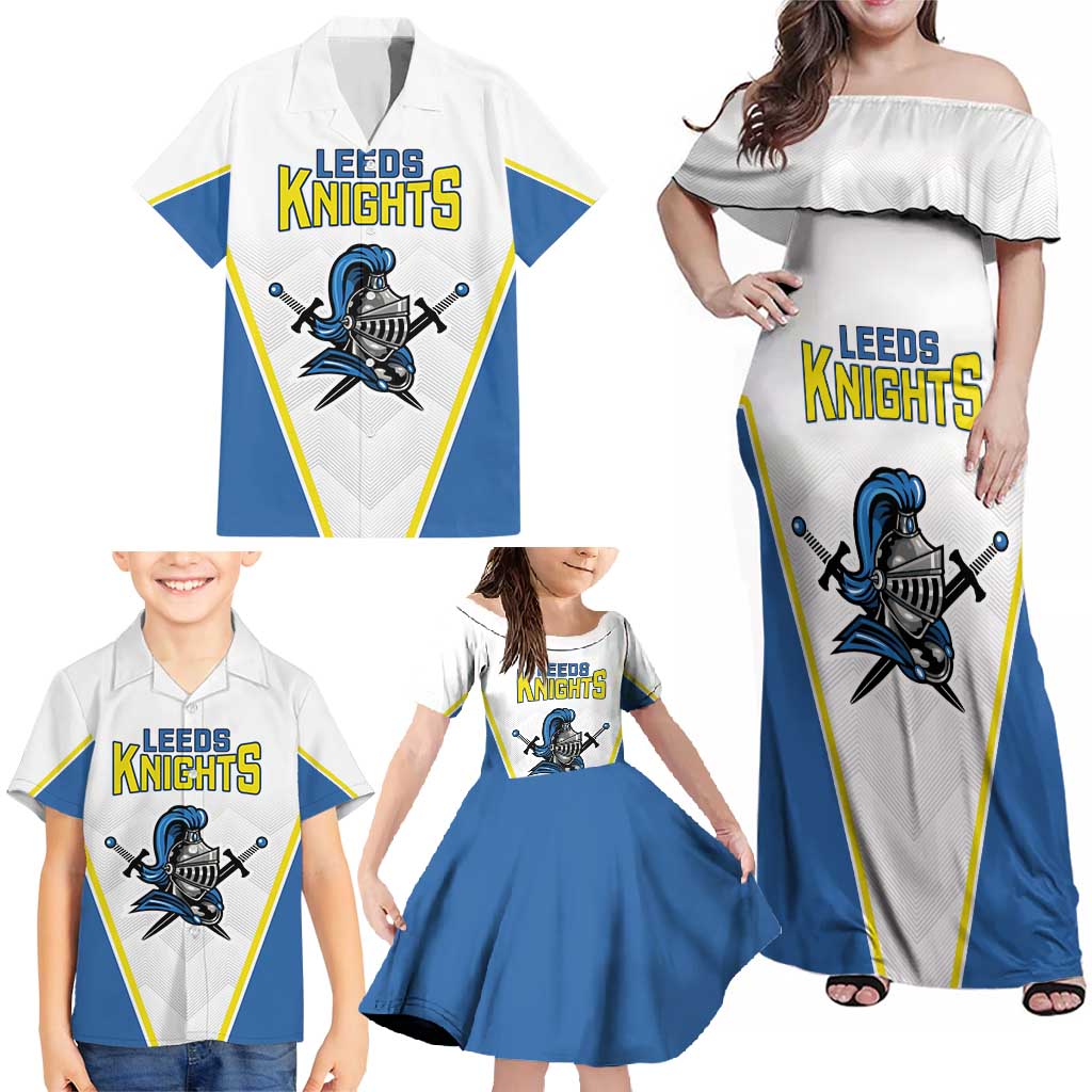Custom West Knights of Yorkshire Family Matching Off Shoulder Maxi Dress and Hawaiian Shirt Skate Hard Hit Harder White Version - Wonder Print Shop
