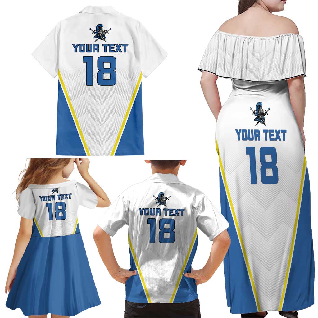 Custom West Knights of Yorkshire Family Matching Off Shoulder Maxi Dress and Hawaiian Shirt Skate Hard Hit Harder White Version - Wonder Print Shop