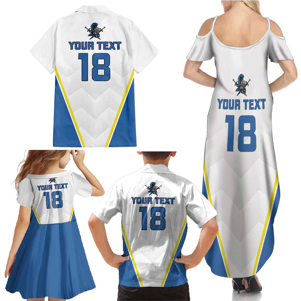 Custom West Knights of Yorkshire Family Matching Summer Maxi Dress and Hawaiian Shirt Skate Hard Hit Harder White Version - Wonder Print Shop