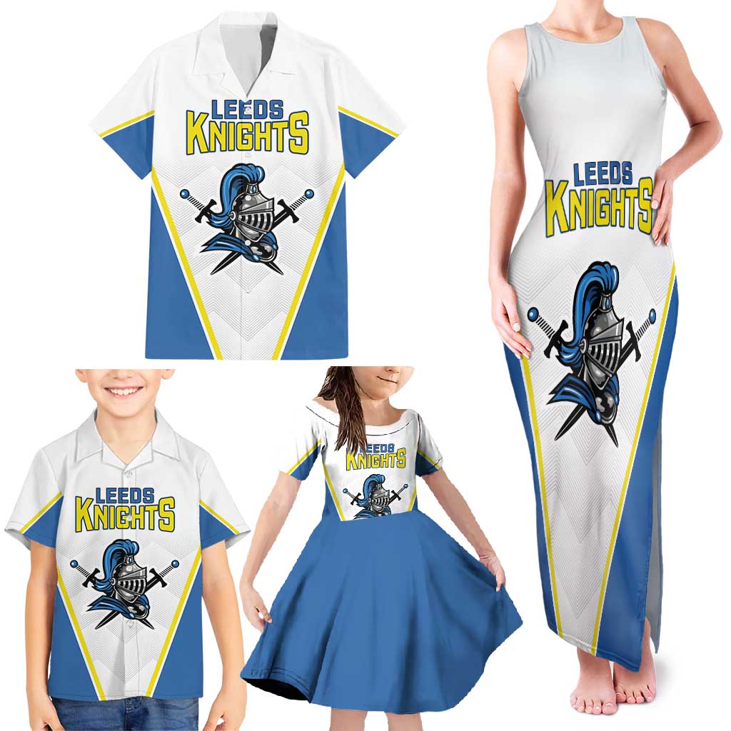 Custom West Knights of Yorkshire Family Matching Tank Maxi Dress and Hawaiian Shirt Skate Hard Hit Harder White Version - Wonder Print Shop