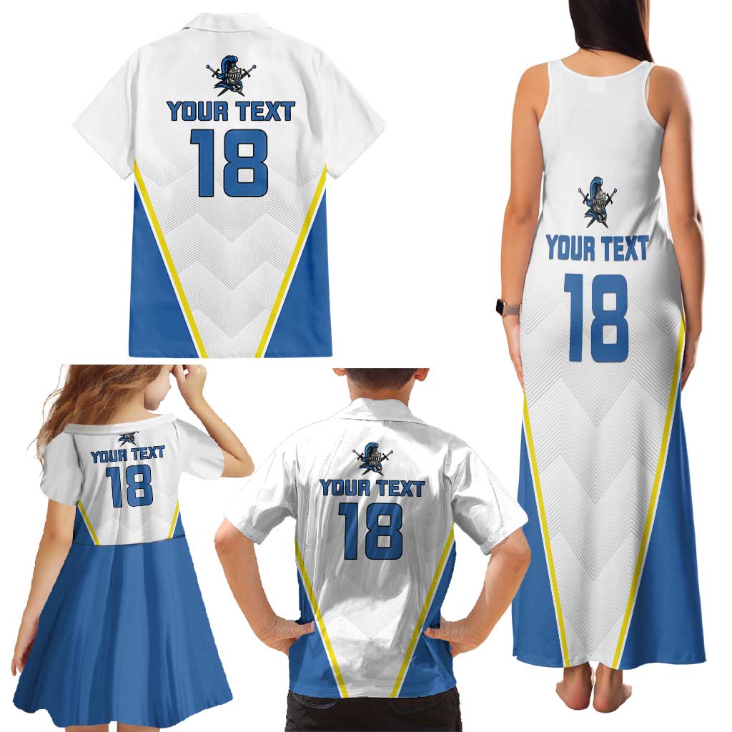 Custom West Knights of Yorkshire Family Matching Tank Maxi Dress and Hawaiian Shirt Skate Hard Hit Harder White Version - Wonder Print Shop