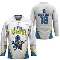 Custom West Knights of Yorkshire Hockey Jersey Skate Hard Hit Harder White Version - Wonder Print Shop