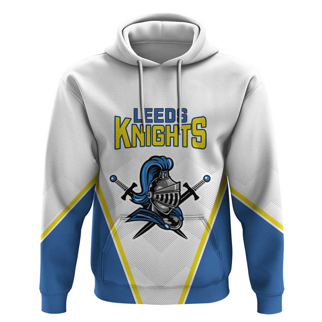Custom West Knights of Yorkshire Hoodie Skate Hard Hit Harder White Version - Wonder Print Shop