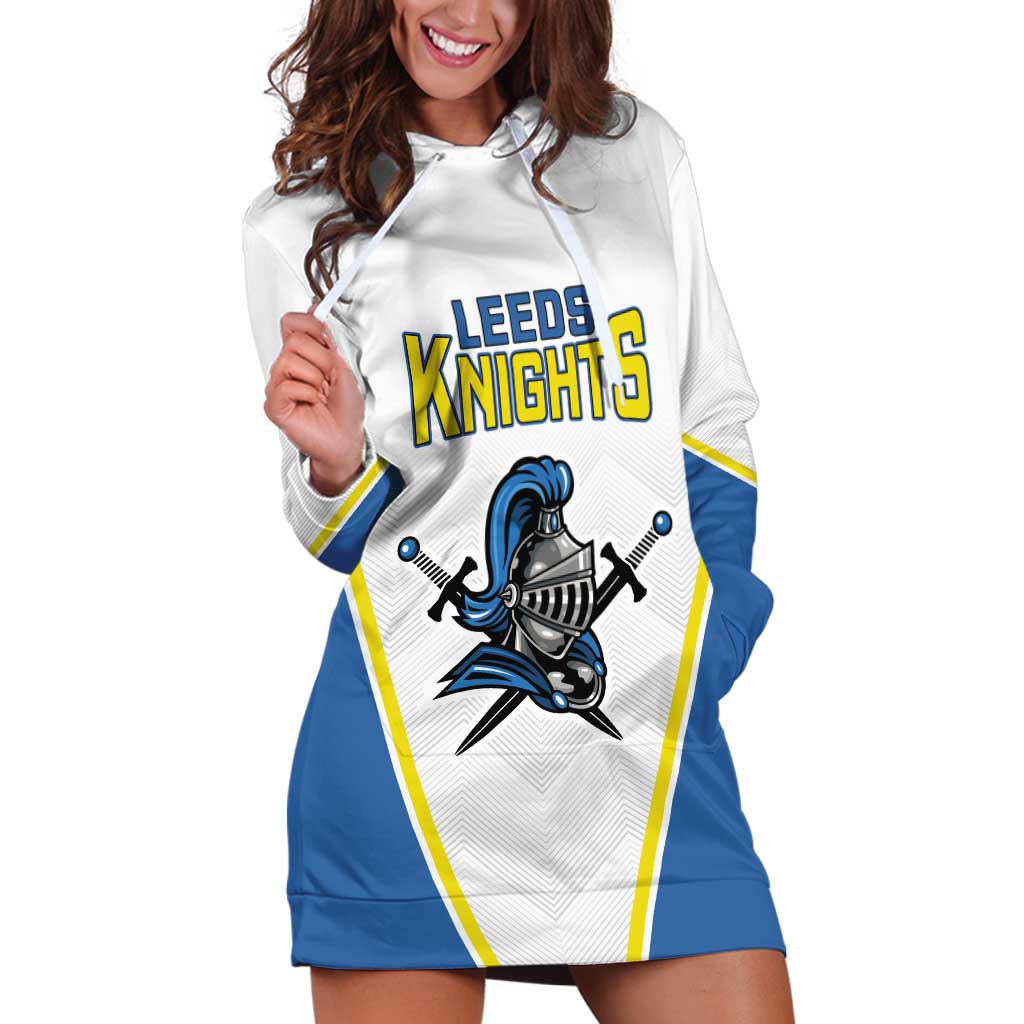 Custom West Knights of Yorkshire Hoodie Dress Skate Hard Hit Harder White Version - Wonder Print Shop