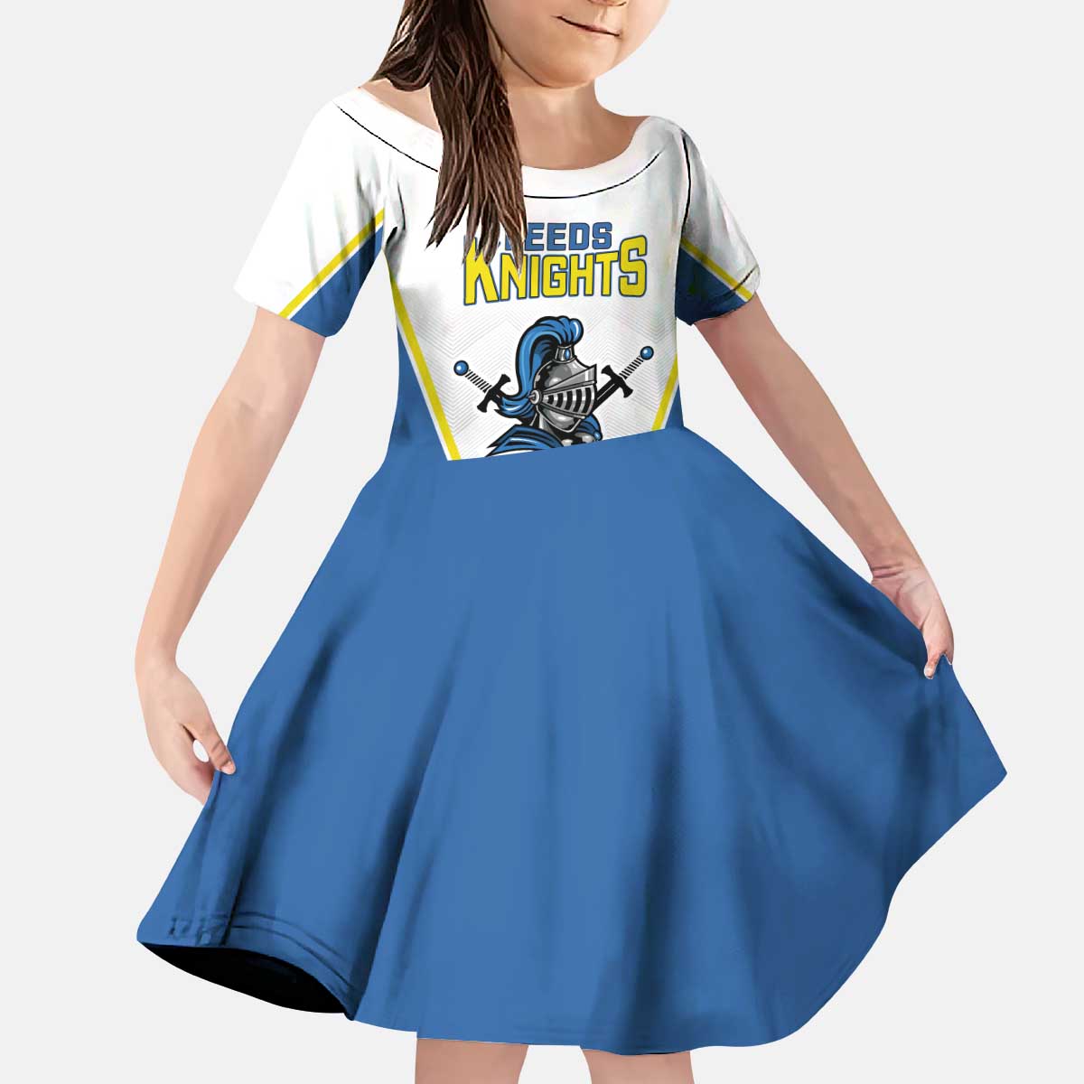 Custom West Knights of Yorkshire Kid Short Sleeve Dress Skate Hard Hit Harder White Version - Wonder Print Shop