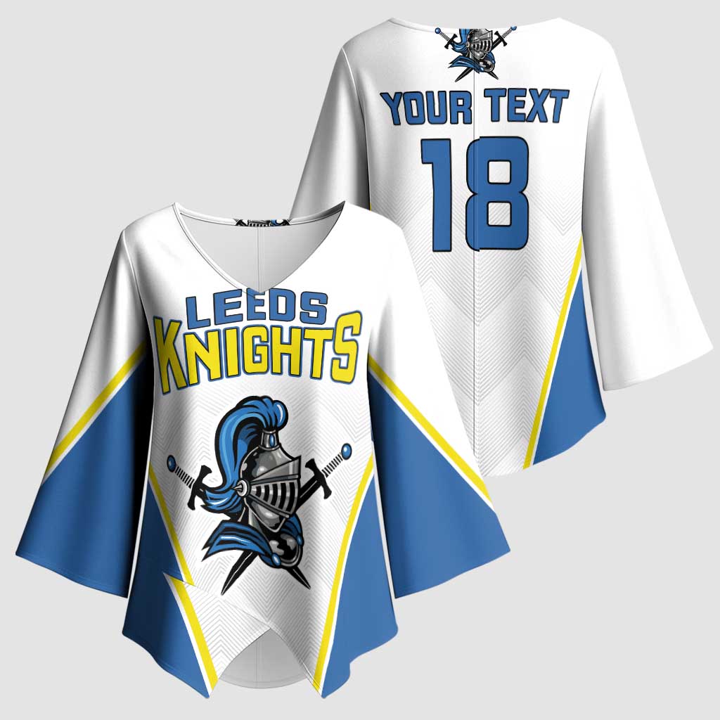 Custom West Knights of Yorkshire Kimono Sleeve Blouse Skate Hard Hit Harder White Version - Wonder Print Shop