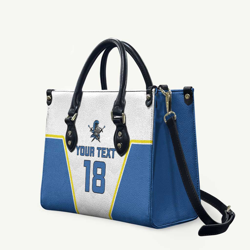 Custom West Knights of Yorkshire Leather Bag Skate Hard Hit Harder White Version - Wonder Print Shop