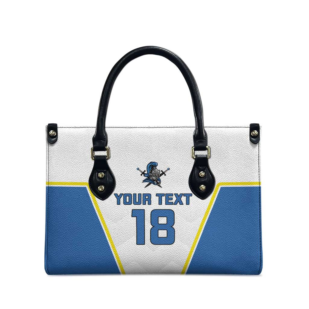 Custom West Knights of Yorkshire Leather Bag Skate Hard Hit Harder White Version - Wonder Print Shop