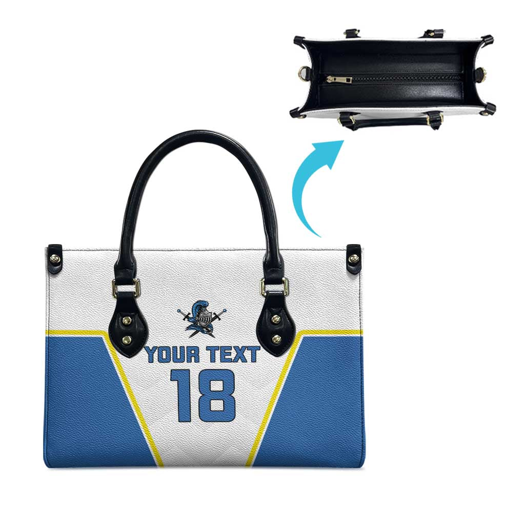 Custom West Knights of Yorkshire Leather Bag Skate Hard Hit Harder White Version - Wonder Print Shop