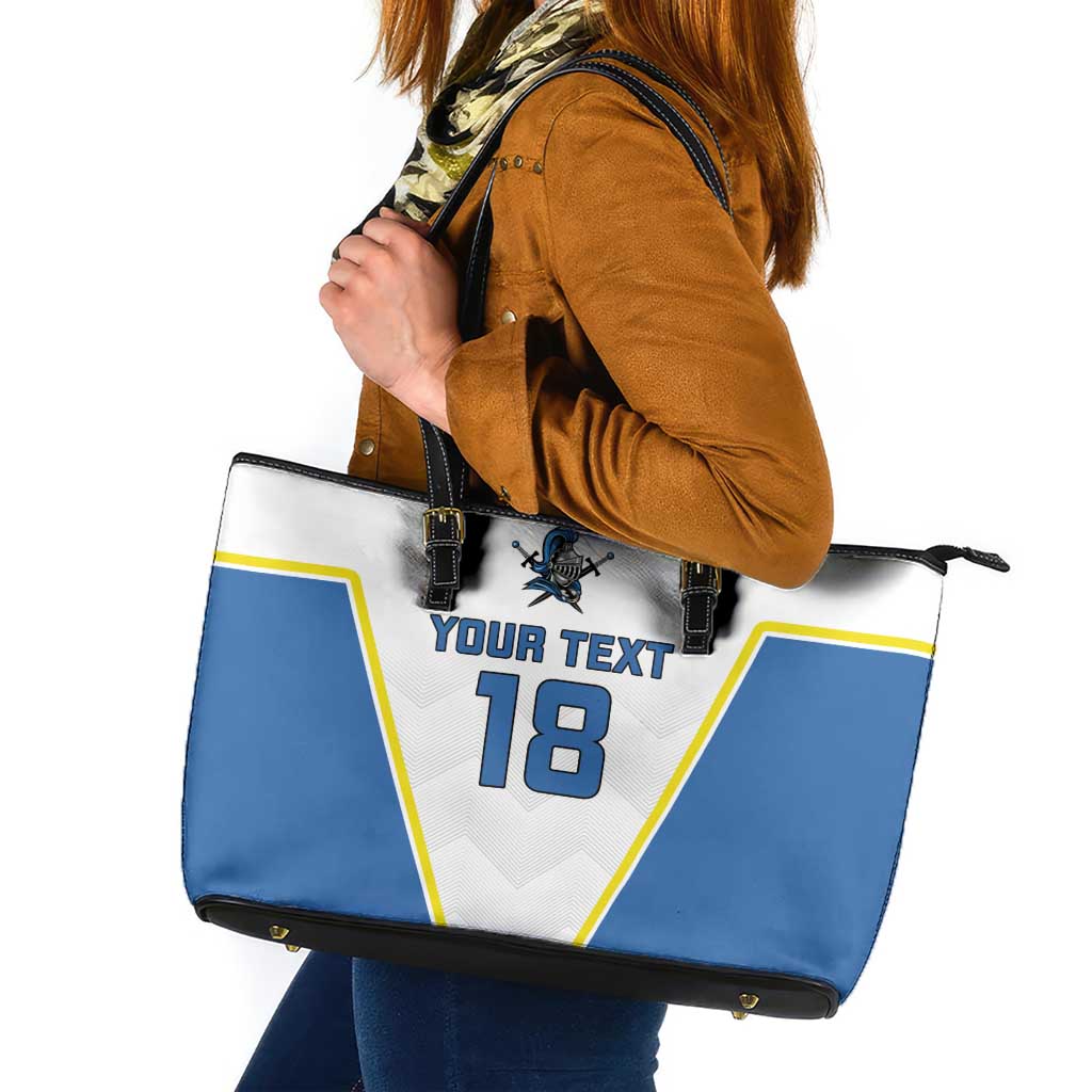 Custom West Knights of Yorkshire Leather Tote Bag Skate Hard Hit Harder White Version - Wonder Print Shop