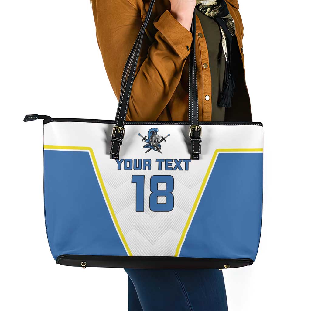 Custom West Knights of Yorkshire Leather Tote Bag Skate Hard Hit Harder White Version - Wonder Print Shop