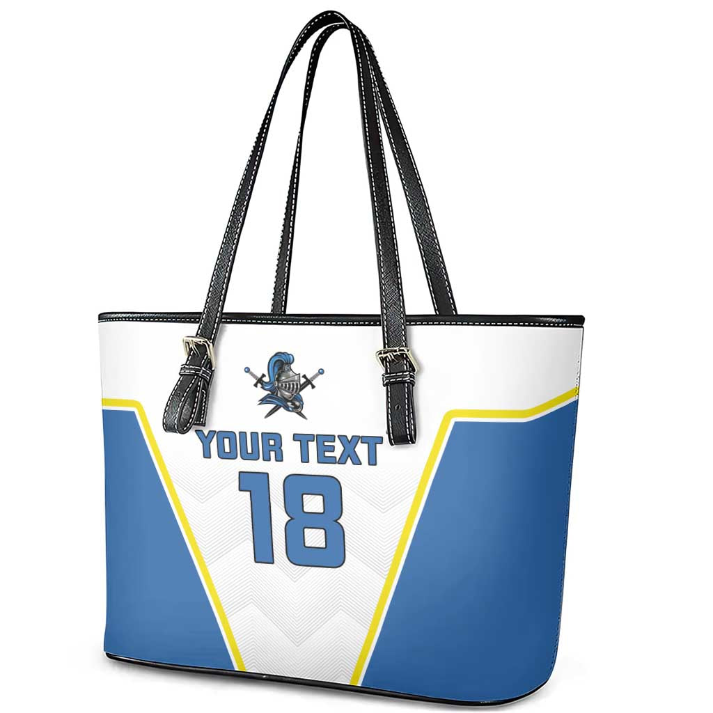 Custom West Knights of Yorkshire Leather Tote Bag Skate Hard Hit Harder White Version - Wonder Print Shop