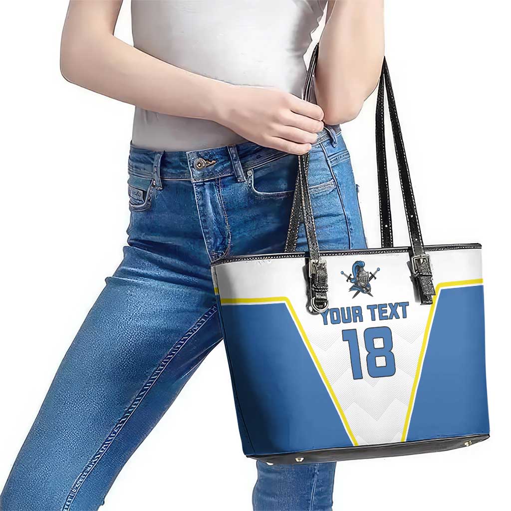 Custom West Knights of Yorkshire Leather Tote Bag Skate Hard Hit Harder White Version - Wonder Print Shop