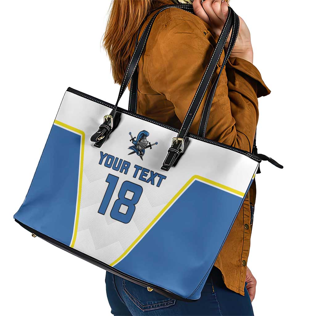 Custom West Knights of Yorkshire Leather Tote Bag Skate Hard Hit Harder White Version - Wonder Print Shop