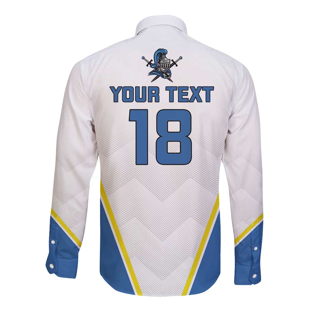 Custom West Knights of Yorkshire Long Sleeve Button Shirt Skate Hard Hit Harder White Version - Wonder Print Shop
