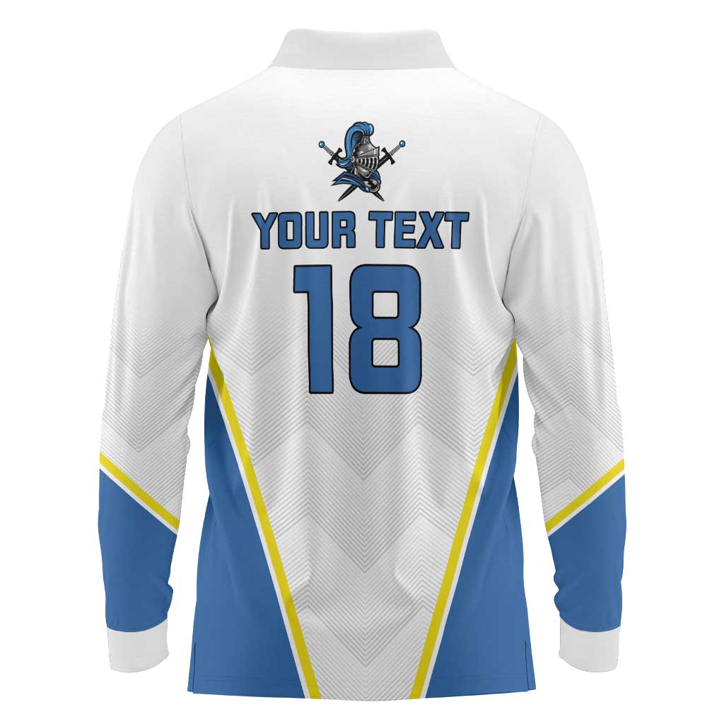 Custom West Knights of Yorkshire Long Sleeve Polo Shirt Skate Hard Hit Harder White Version - Wonder Print Shop