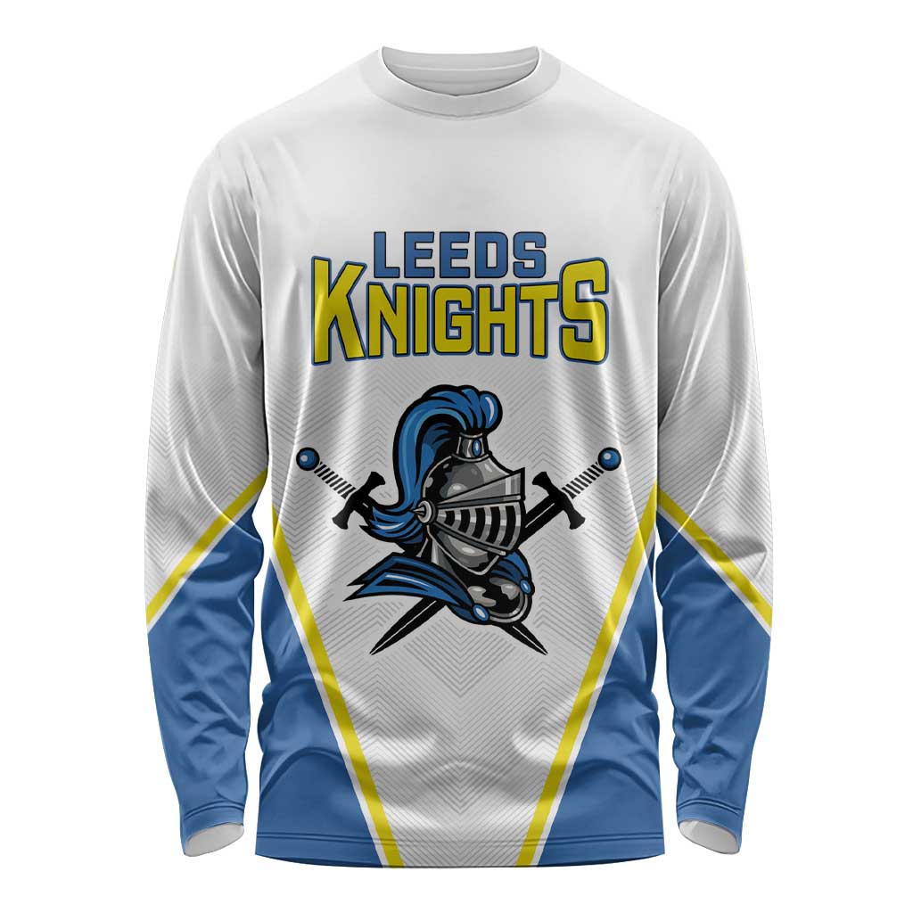 Custom West Knights of Yorkshire Long Sleeve Shirt Skate Hard Hit Harder White Version - Wonder Print Shop