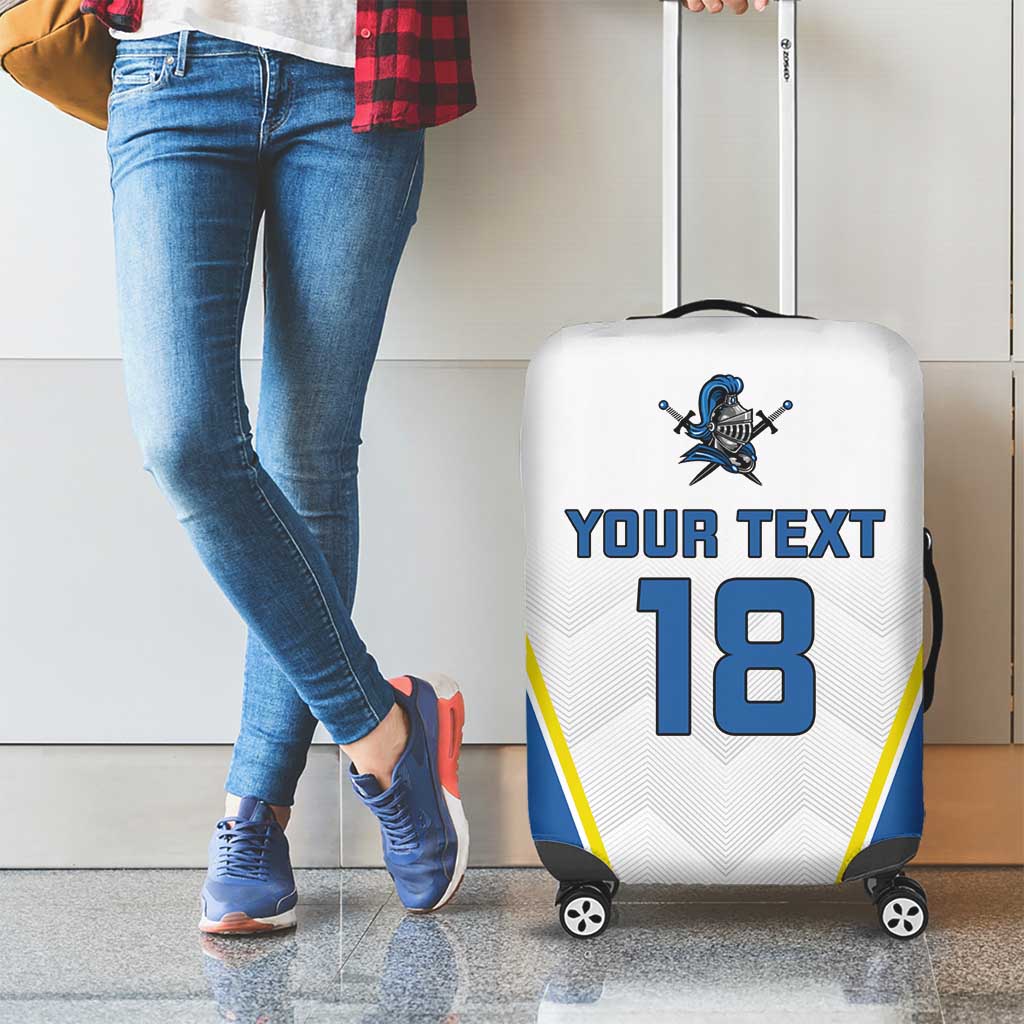 Custom West Knights of Yorkshire Luggage Cover Skate Hard Hit Harder White Version - Wonder Print Shop