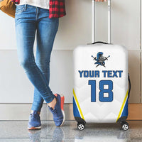 Custom West Knights of Yorkshire Luggage Cover Skate Hard Hit Harder White Version - Wonder Print Shop