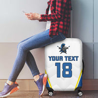 Custom West Knights of Yorkshire Luggage Cover Skate Hard Hit Harder White Version - Wonder Print Shop