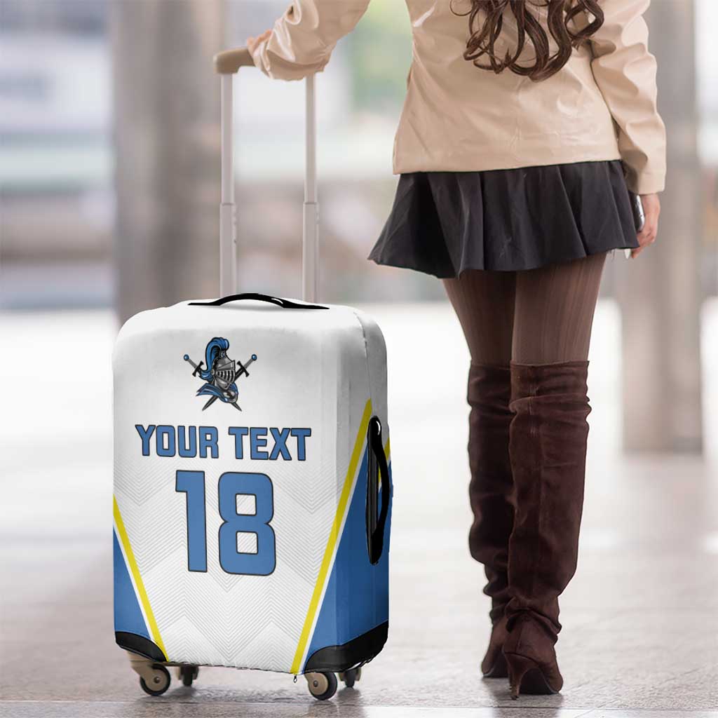 Custom West Knights of Yorkshire Luggage Cover Skate Hard Hit Harder White Version - Wonder Print Shop
