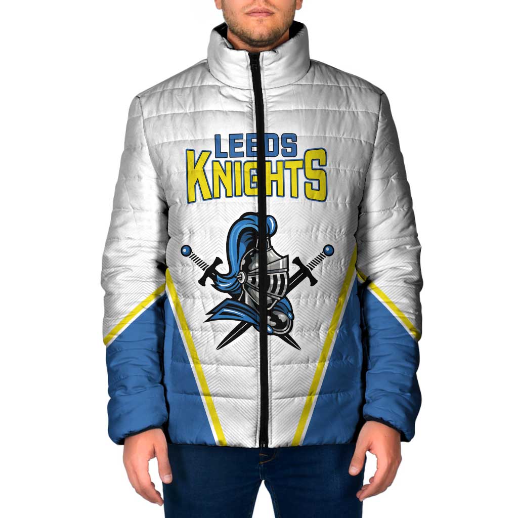 Custom West Knights of Yorkshire Padded Jacket Skate Hard Hit Harder White Version - Wonder Print Shop