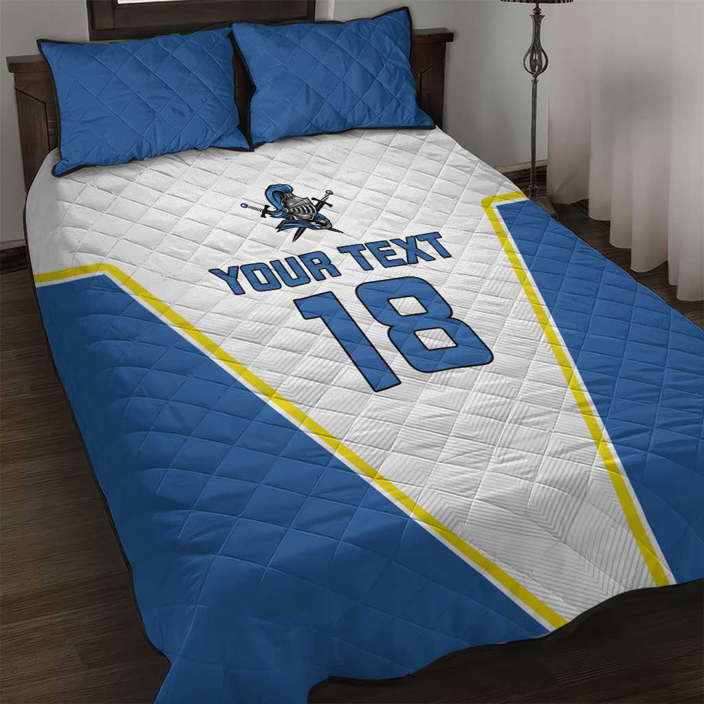 Custom West Knights of Yorkshire Quilt Bed Set Skate Hard Hit Harder White Version - Wonder Print Shop