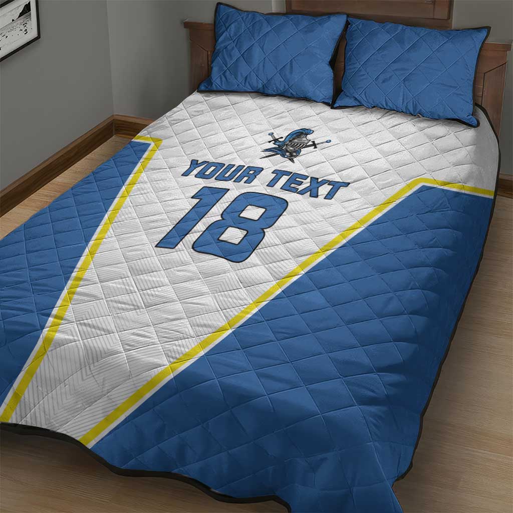 Custom West Knights of Yorkshire Quilt Bed Set Skate Hard Hit Harder White Version - Wonder Print Shop