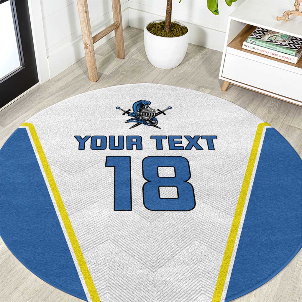 Custom West Knights of Yorkshire Round Carpet Skate Hard Hit Harder White Version - Wonder Print Shop