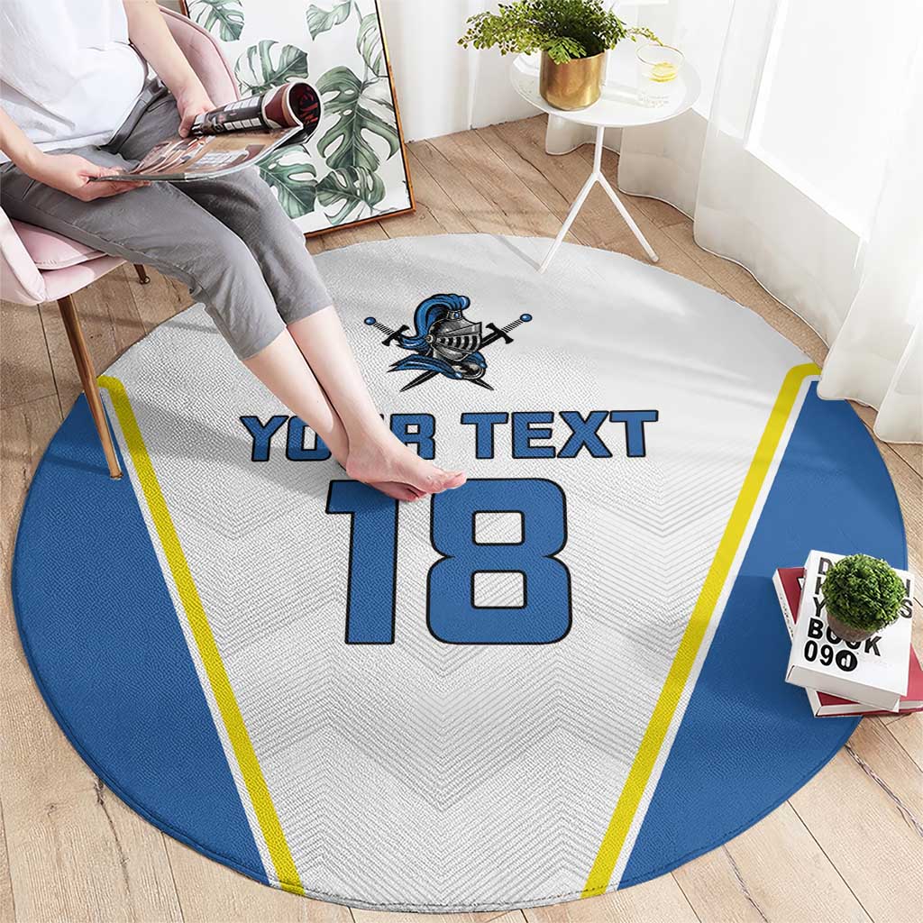 Custom West Knights of Yorkshire Round Carpet Skate Hard Hit Harder White Version - Wonder Print Shop