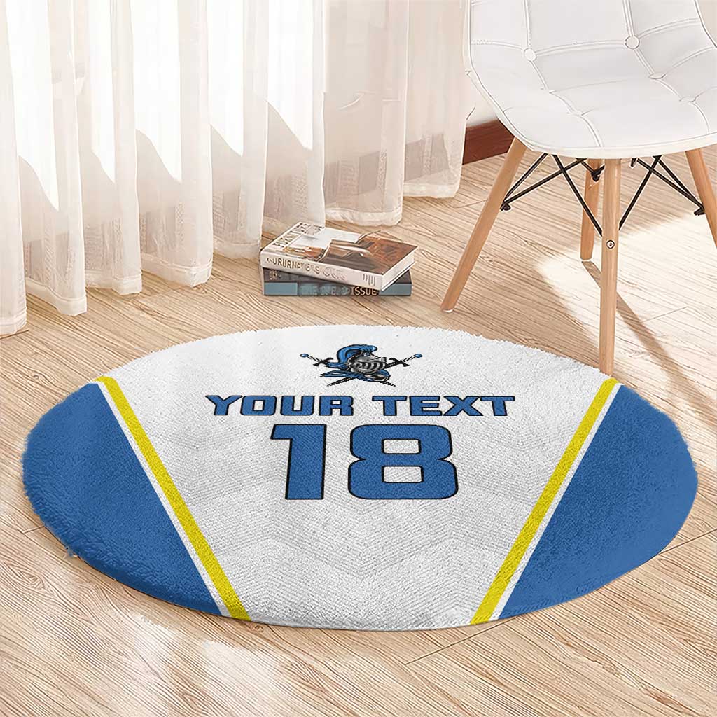 Custom West Knights of Yorkshire Round Carpet Skate Hard Hit Harder White Version - Wonder Print Shop