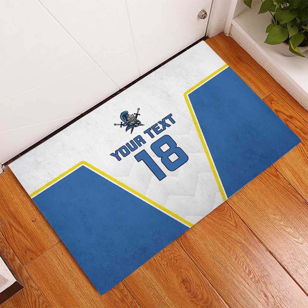 Custom West Knights of Yorkshire Rubber Doormat Skate Hard Hit Harder White Version - Wonder Print Shop