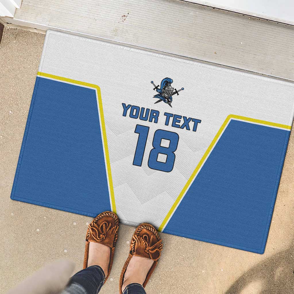 Custom West Knights of Yorkshire Rubber Doormat Skate Hard Hit Harder White Version - Wonder Print Shop