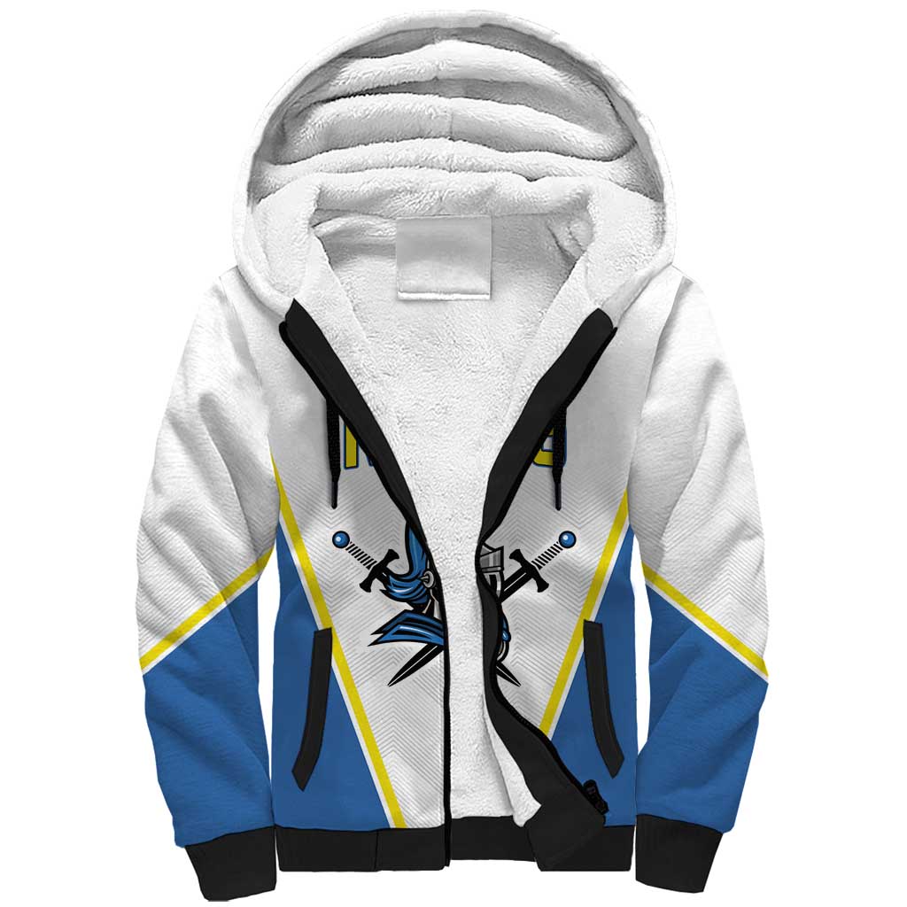 Custom West Knights of Yorkshire Sherpa Hoodie Skate Hard Hit Harder White Version - Wonder Print Shop