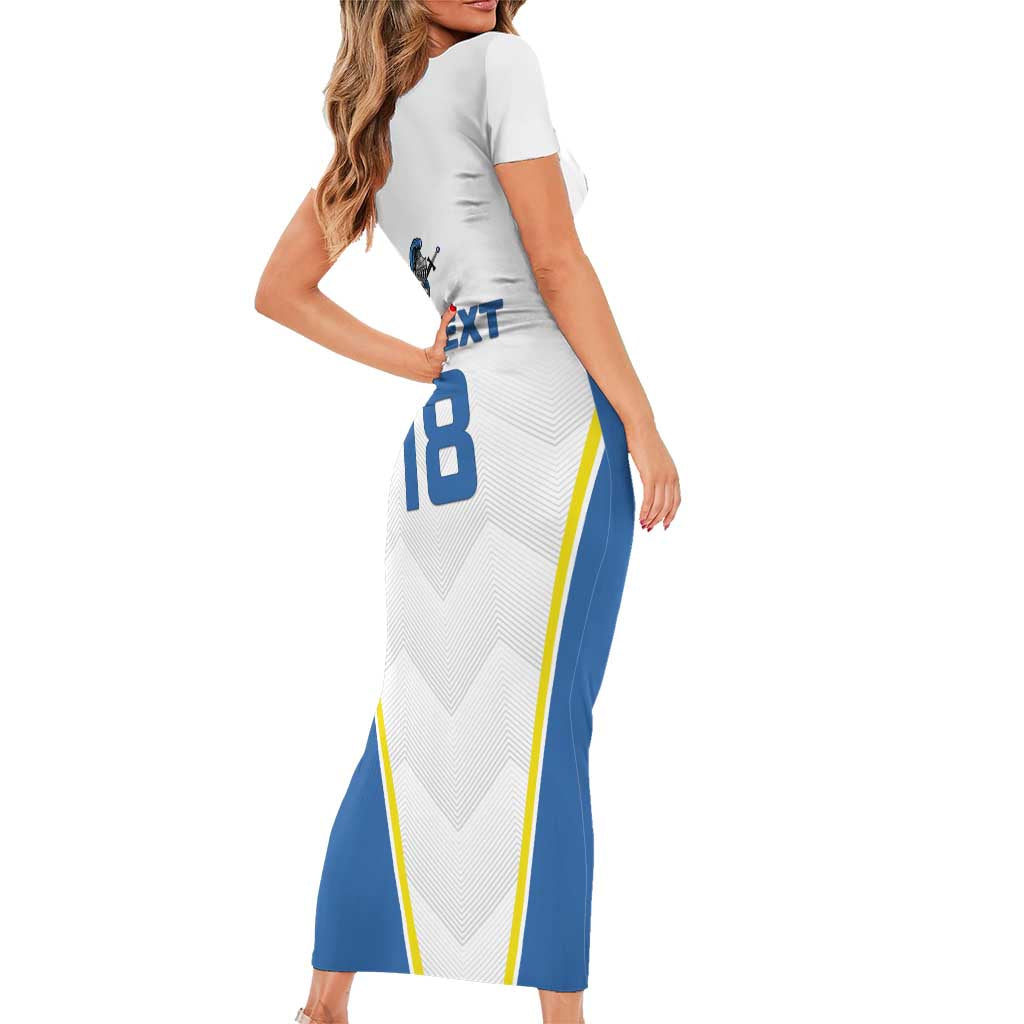 Custom West Knights of Yorkshire Short Sleeve Bodycon Dress Skate Hard Hit Harder White Version - Wonder Print Shop