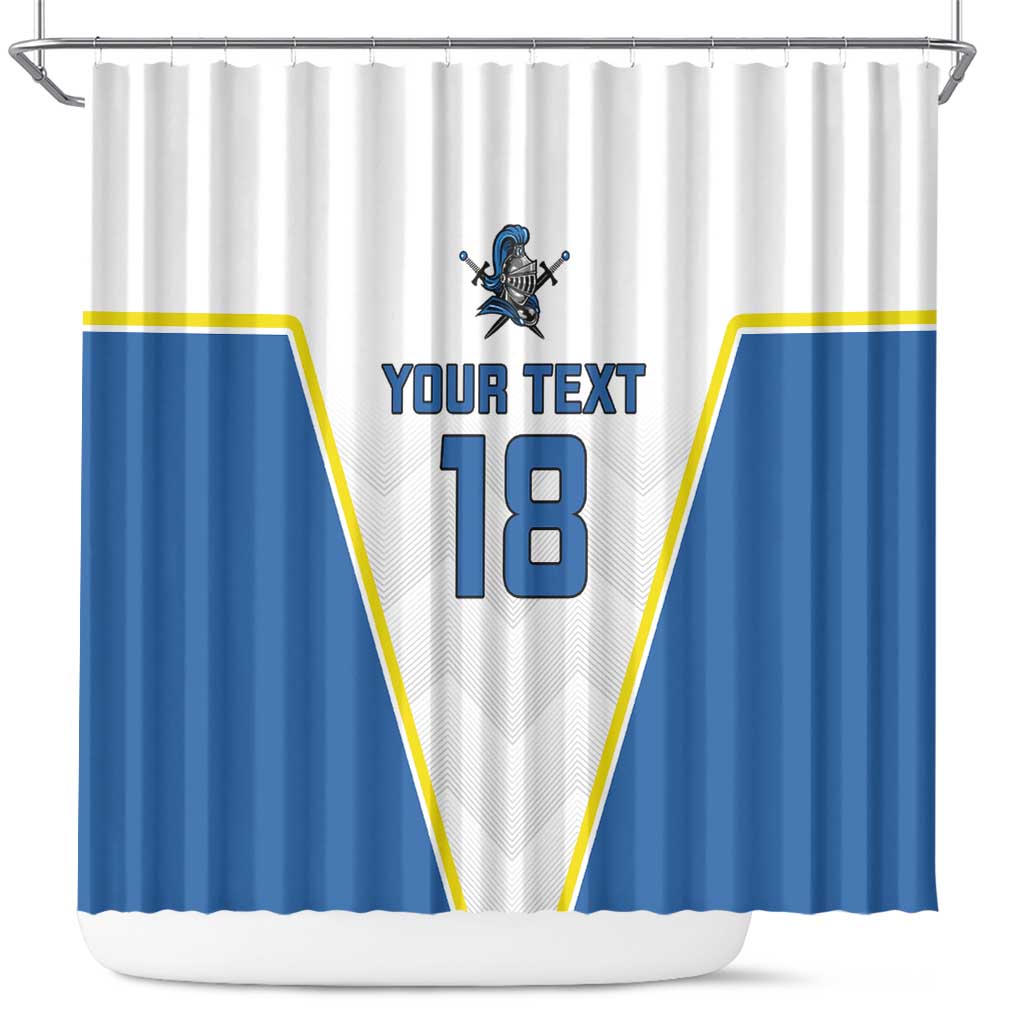 Custom West Knights of Yorkshire Shower Curtain Skate Hard Hit Harder White Version - Wonder Print Shop