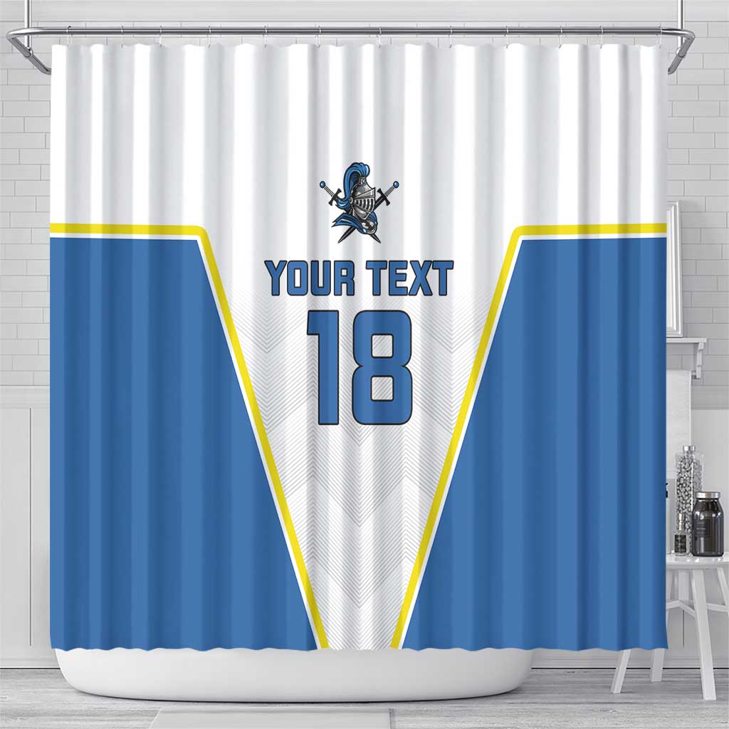 Custom West Knights of Yorkshire Shower Curtain Skate Hard Hit Harder White Version - Wonder Print Shop