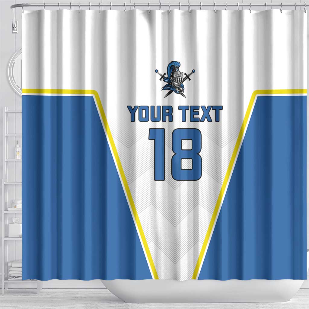 Custom West Knights of Yorkshire Shower Curtain Skate Hard Hit Harder White Version - Wonder Print Shop