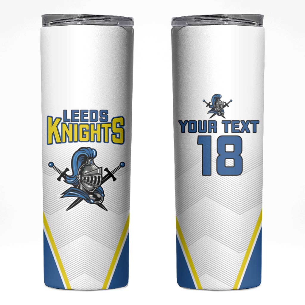 Custom West Knights of Yorkshire Skinny Tumbler Skate Hard Hit Harder White Version - Wonder Print Shop