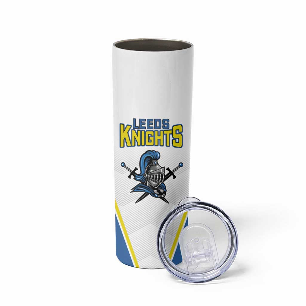 Custom West Knights of Yorkshire Skinny Tumbler Skate Hard Hit Harder White Version - Wonder Print Shop