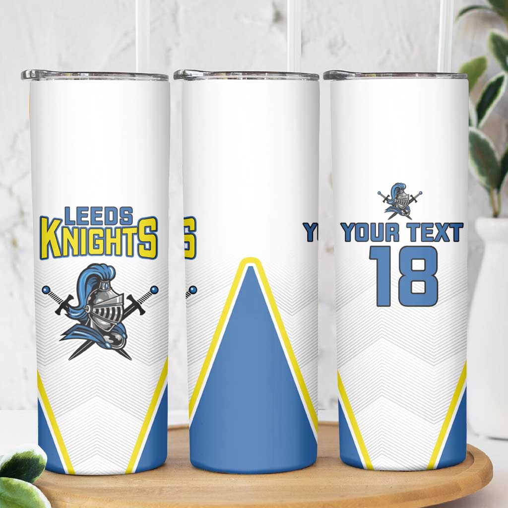 Custom West Knights of Yorkshire Skinny Tumbler Skate Hard Hit Harder White Version - Wonder Print Shop