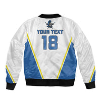 Custom West Knights of Yorkshire Sleeve Zip Bomber Jacket Skate Hard Hit Harder White Version - Wonder Print Shop