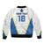 Custom West Knights of Yorkshire Sleeve Zip Bomber Jacket Skate Hard Hit Harder White Version - Wonder Print Shop