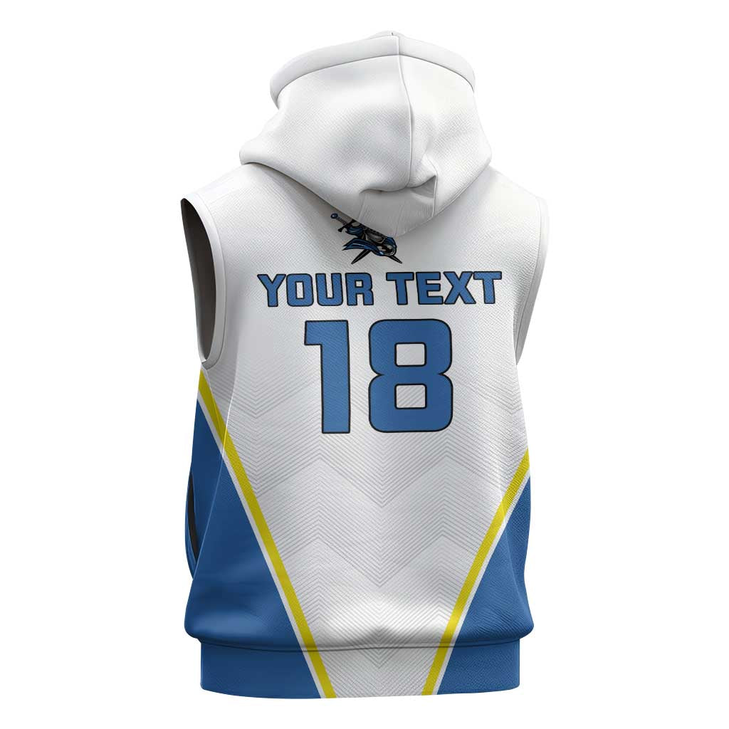 Custom West Knights of Yorkshire Sleeveless Hoodie Skate Hard Hit Harder White Version - Wonder Print Shop