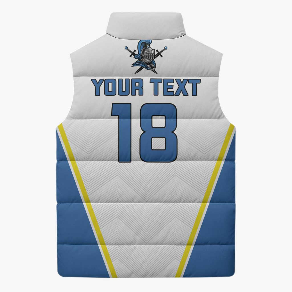 Custom West Knights of Yorkshire Sleeveless Puffer Jacket Skate Hard Hit Harder White Version - Wonder Print Shop